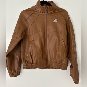 Adidas faux leather jacket